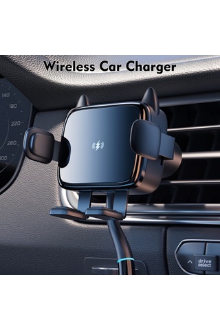 Tenfowee Araç İçin Kablosuz Şarj Telefon Tutucu - 15w Hızlı Şarj, Otomatik Açma-kapama, Navigasyon İçin Havuzlu Tutucu Siyah Siyah