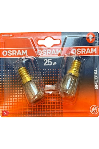 2'li Paket Osram 25w Sarı Işık E14 Duylu İnce Duy Buzdolabı Ampulu