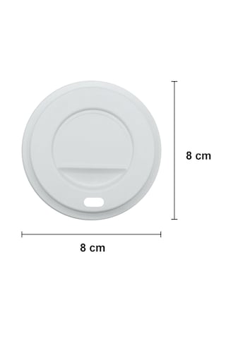 12 Oz Plastik Kapaklı Karton Latte Bardak 300 ML 100 Adet Beyaz