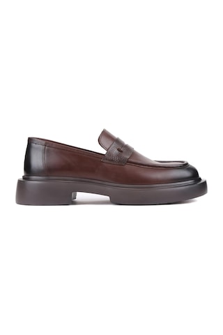 Shoetyle - Kahverengi Deri Bağcıksız Erkek Klasik Ayakkabı 250-2375-858-kahverengi