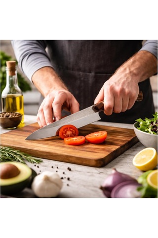 N690 Gyuto Şef Bıçağı Profesyonel Mutfak Bıçağı, Ceviz Saplı, Ultra Keskin Japon Tipi Chef Knife, Et Sebze