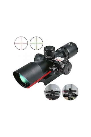 Süper Zoomlu - Lazerli - Profesyonel Av Tüfeği Dürbünü 2.5-10x40/e Çok Renkli