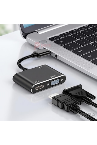 Usb 3.0 To Hdmı Ve Vga Adaptörü 1080p Çift Ekran Ve Ses Çıkışlı Pc Uyumlu Çoklu Monitör Görüntü Aktarıcı Cn05