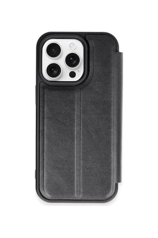 Apple Uyumlu - iPhone 15 Pro Max Kılıf Flip Cover - Siyah Diğer