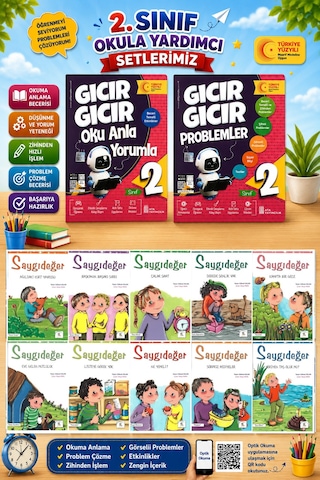 2.sınıf Oku Anla Yorumla + Problemler + Saygıdeğer Hikaye Seti
