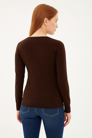Fashion Friends Kadın U Yaka Kazak 25k0779k1 Kahve