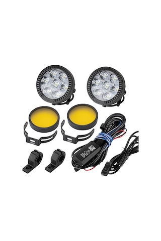 2 Li Set Motosiklet Led Sis Farı Metal Gövde D7 Led Enduro Gs Serileri Uyumlu