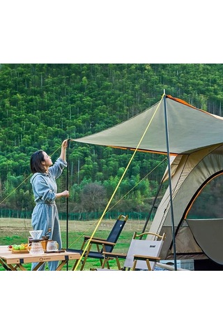 Efsane Kamp - Aile Boyu Büyük Kamp Çadırı 2 Oda 1 Salon - 12 Kişi Bej