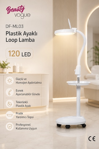 Beauty Vogue Plastik Ayaklı Loop Işıklı Büyüteç Lamba DF-ML03 120 LED 5x Büyütme
