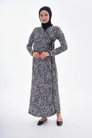 Puantiyeli Yandan Bağlamalı Namaz Elbisesi-21007 Gül Kurusu