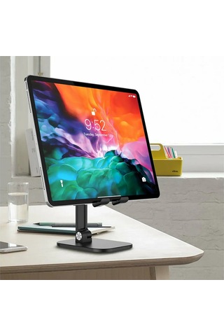 Symbee Alüminyum Telefon Ve Tablet Tutucu - 4 Ayar Özelliği, Taşınabilir, Dürtüye Dayanıklı, Siyah