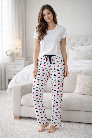 Remsa Kadın Viskon Kumaş Penye Tek Pijama Alt 16 Beyaz01