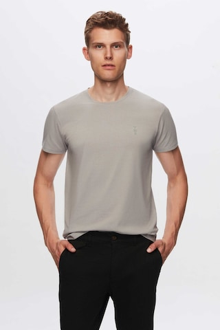 Twn Slim Fit Gri Düz Twn Logo Baskılı Strech Pamuklu T-shirt 2ec148551753m 301