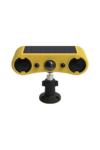 Fortunelane Güneş Enerjili Hayvan Kovucu Alarm, Kızılötesi Sesli Işıklı Uyarı, Sarı Renk