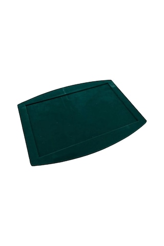 Süet Kumaş Yeşil Renk 34,5/27 Cm Kolye Ucu Küpe Yüzük Takı Servis Sunum Tablası Yeşil