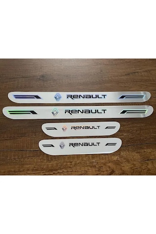 Renault Eski Logolu Aynalı Kapı Eşiği 4'lü Set
