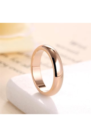 Gümüş Moda Paslanmaz Çelik Çift Yüzük Kadınlar İçin Basit Pürüzsüz Gül Altın Çelik Yüzükler 11 Gümüş