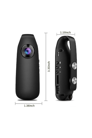 Wezone Mini Gömlek Kamerası 1080p Geniş Açı, Hareket Algılama Ve Gürültü Azaltma, Dışarıda Kullanıma Uygun, Usb Şarjlı