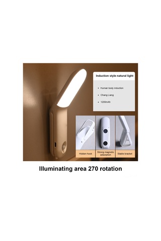 Reedark Led Hareket Sensörlü Gece Lambası - 270 Döner Işık, 1200mah Pil, Çelik/şase/manyetik Tutma, Mutfak/şifonyer/uyku Odası Kullanıma Uygun Beyaz