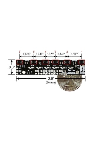 Zumo Yansıma Sensör Kartı Dijital 6'lı Seri - Zumo Reflectance Sensor Array
