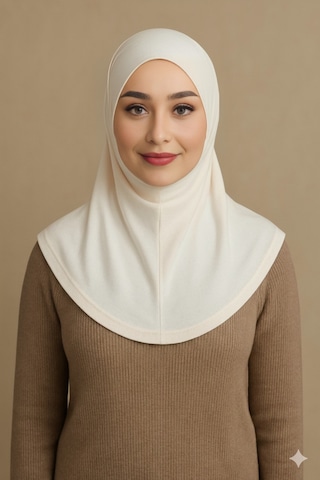 Sonbaharmoda Rahat Ve Şık İki Parça Viskon Likralı Tesettür Hijab Bone İçlik Günlük Kullanım Ve Namaz İçin Ekru