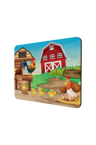 Ahşap Puzzle Çocuklar Için 3'Lü Çiftlik Hayvanları Seti