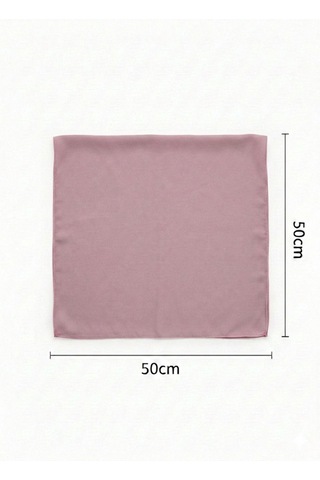 Jz Shop Düz Sade Şifon Kare Fular - Zarif Kadın Boyun Fuları Ve Bandana 50x50cm Pembe