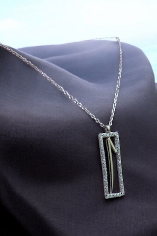 Modagümüşevi 925 Ayar Gümüş Elif Yazılı Kolye, Gümüş Kadın Kolye, Elif Kolye Md-2