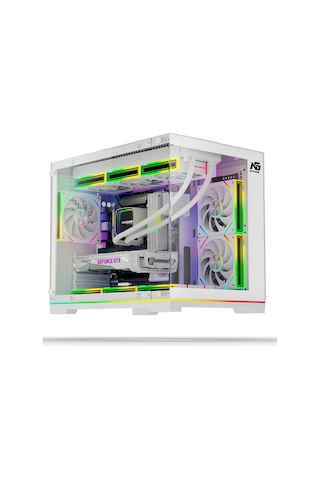 Orion Neon 6x Argb Fan Kumanda Ve Kontrolcü Micro Atx Boş Bilgisayar Kasası Beyaz
