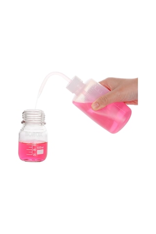 Borox Piset Pe Plastik Uzun Form Şeffaf Renkli Yıkama Şişesi 500 ML