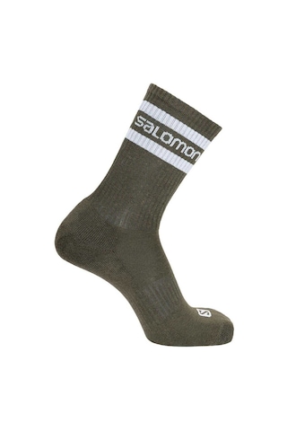 Salomon 365 Crew 2 Pack Unisex Çorap BeyazGri Alloy-Martini Olive