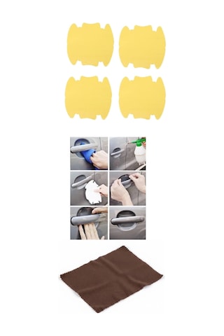 5li Set Araba Kapı Kolu Koruyucu Çizilme Önleyici Şeffaf Sticker Film Koruma Seti