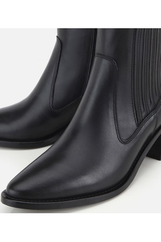 Hotiç Kadın Deri Siyah Lastik Detaylı Bilekte Topuklu Bot 01boh327980a100 01boh327980a100