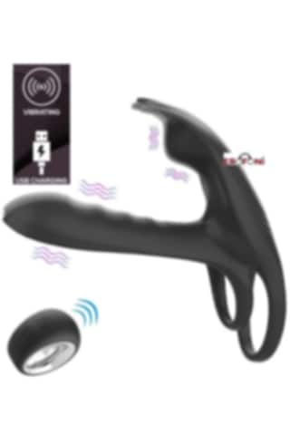 Erofoni Uzaktan Kumandalı Su Geçirmez Çift Motorlu Titreşimli Usb Şarjlı Teknolojik Penis Halkası