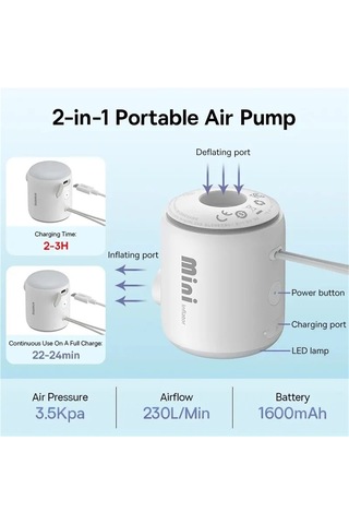 Jialan Baseus Mini Hava Pompası Taşınabilir Elektrikli Şişirme