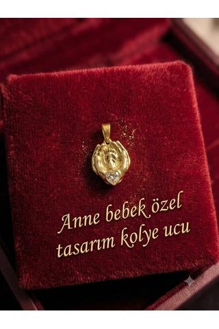 Anne Çocuk El Kolye Ucu 03 - Altın