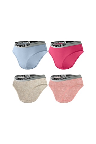 Yohannes Club, Kız Çocuk, Pamuklu Slip&atlet, Alt-üst, 4 Çift Takım, Karışık Renkli Çok Renkli