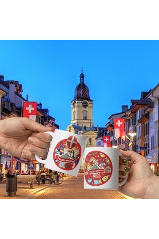 İsviçre Kupa Bardak 2 Adet Seyahat Hatıra Switzerland Mug
