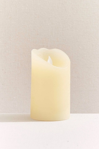 Pasabahce Silindir Led Mum 12.5x7.5 Cm - 1 Adet Krem