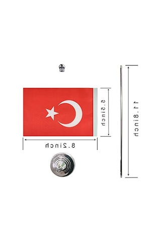 Küçük Mini Türk Bayrağı, Ofis Ve Festivaller İçin Dekoratif Abanoz - Beyaz