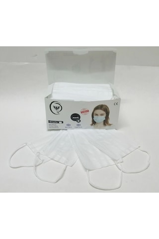 300 Adet 6 Paket Medikal Maske Beyaz- 5 Adet Maske Aparatı