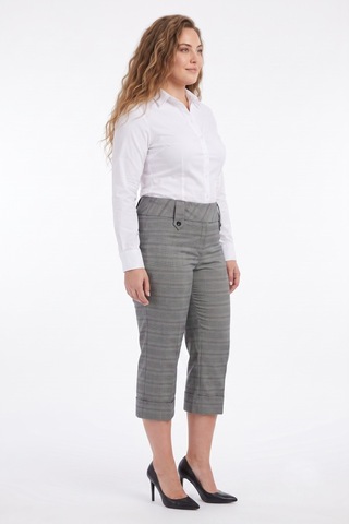 Baglan Kadın Bermuda Duble Paça Pantolon Bgl-st05669 Gri