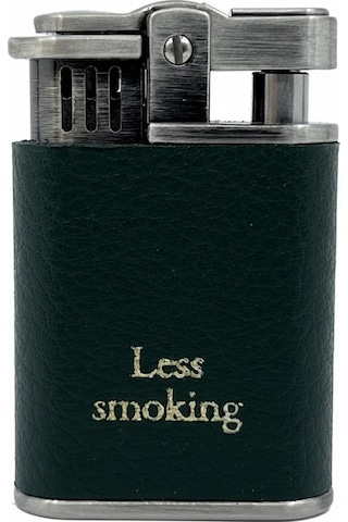 Zenit Less Smoking Deri Kaplama Benzinli Çakmak - Yeşil Yeşil