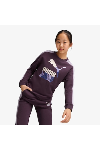 Puma T7 Crew Tr Çocuk Mor Sweatshirt Düz 626442 14896845