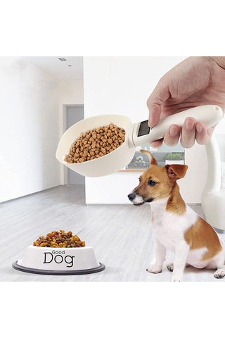 Evcil Hayvan Ölçüm Kaşığı Elektronik Tartım Aracı Dijital Mutfak Terazisi Beyaz
