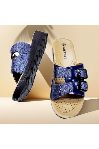 Günlük Çift Toka Ayarlanabilir Parlak Ev Ve Dışarı Terliği 001