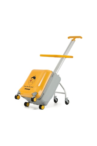Free Like The Wind Binilebilir Çocuk Valizi Kabin Boy, Düşme Engelleyici Sarı