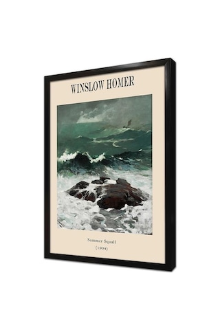Winslow Homer Deniz Temalı İkili Çerçeveli Mdf Tablo Seti-174303