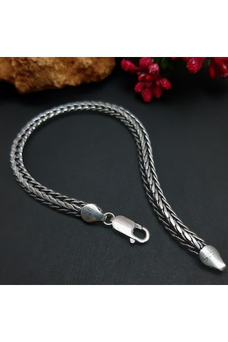 925 Ayar Gümüş Yeni Model Erkek Bileklik 5.5 Mm