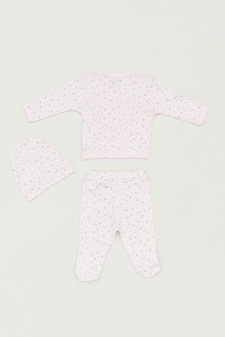 Fullamoda Baskılı Kruvaze Yaka 3 Lü Kız Çocuk Takım 24mcck7780211889-pembe 24MCCK7780211889-Pembe